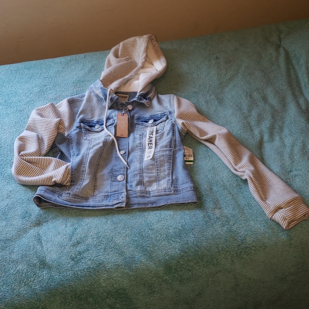 Hooded denium vest/jacket